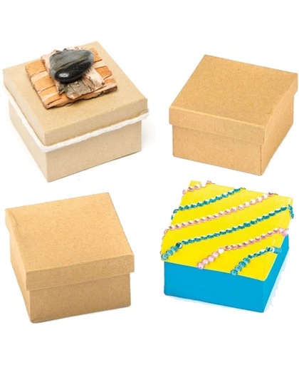 Vierkante knutseldoosjes  (6 stuks per verpakking)
