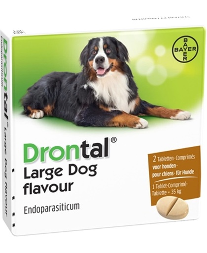 Drontal Large Dog Flavour Ontworming - Grote Hond - 2 tabletten
