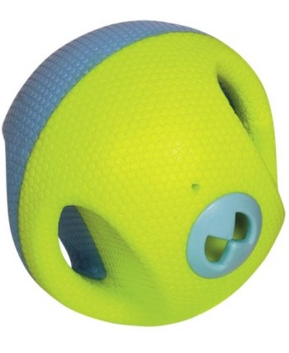 Nobby Rubberen Powerball - Blauw/geel - 12,5 cm