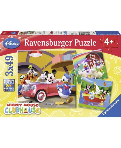 Ravensburger Disney Mickey Mouse. Iedereen houdt van Mickey- Drie puzzels van 49 stukjes - kinderpuzzel