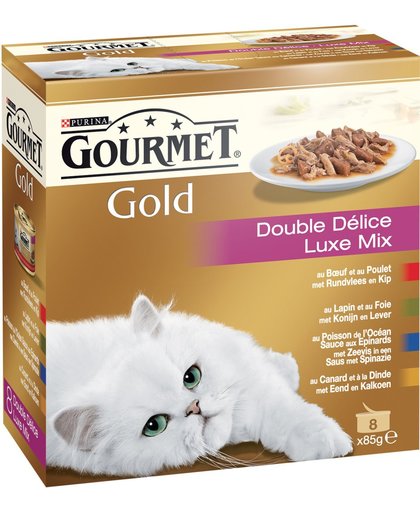 Gourmet Gold Luxe Mix - Kattenvoer - 6x (8 x 85 g)