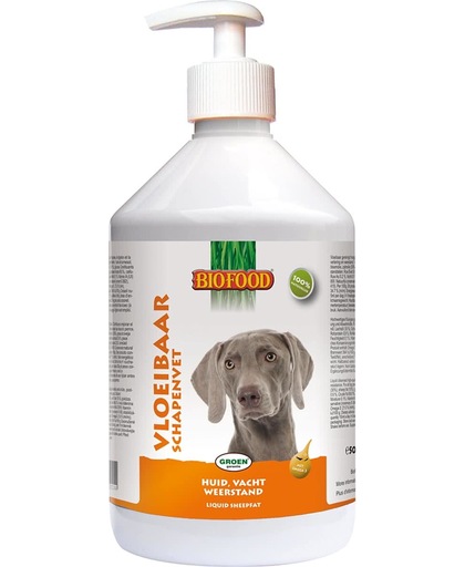 Biofood Vloeibaar Schapenvet - Hond - Voedingssupplement - Met doseerpomp - 3 x 500 ml