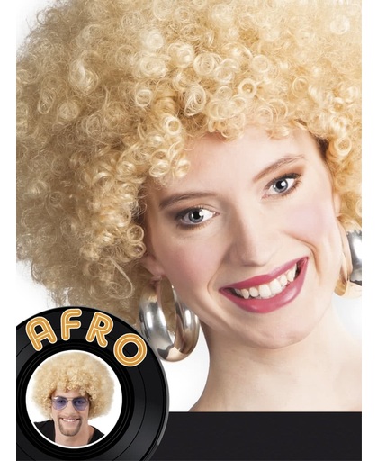 12 stuks: Pruik Afro - blond