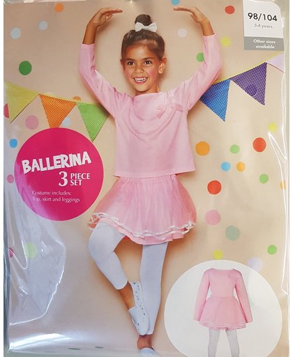 Verkleedkostuum Ballerina voor meisjes Carnavalskleding - Verkleedkleding maat 98/104(3-delig)
