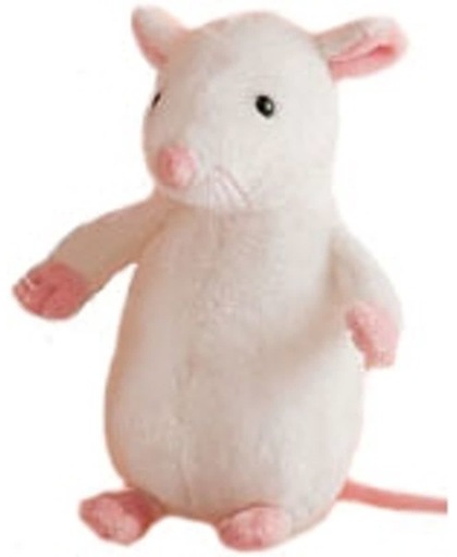 Knuffel witte muis 20 cm