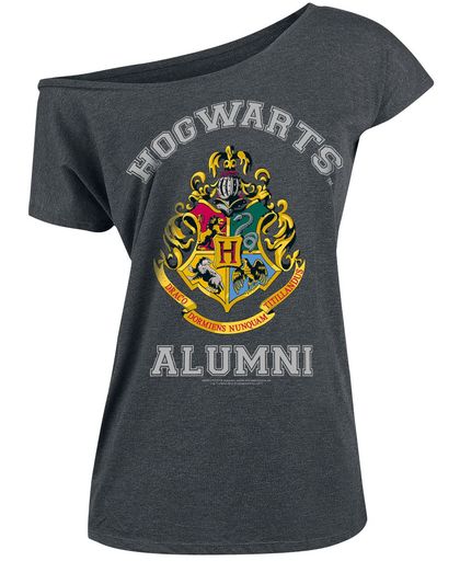 Harry Potter Alumni Girls shirt donkergrijs gemêleerd