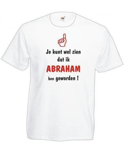 Mijncadeautje Heren leeftijd  T-shirt wit maat XL Je kunt wel zien dat ik Abraham ben geworden
