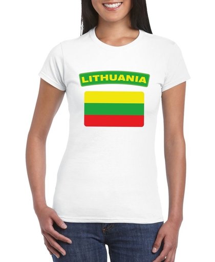 Litouwen t-shirt met Litouwse vlag wit dames S