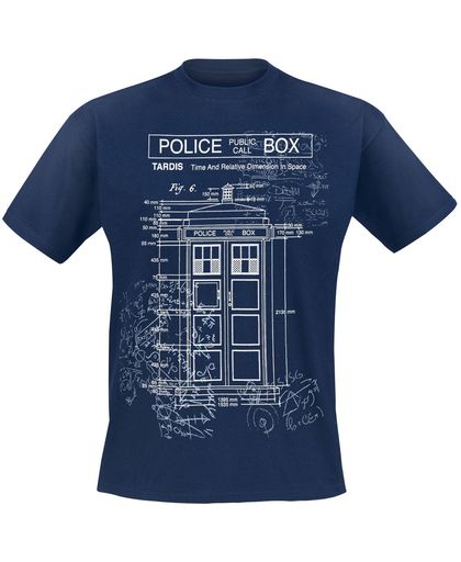 Doctor Who Tardis - Plan T-shirt blauw
