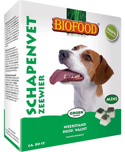 Biofood Mini Schapenvetbonbons met Zeewier - Hond - Voedingssupplement -  3 x 80 bonbons