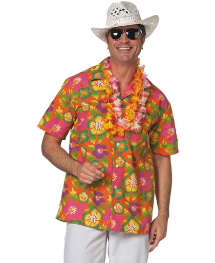 Party Hawaii Shirt Heren oranje - XXL