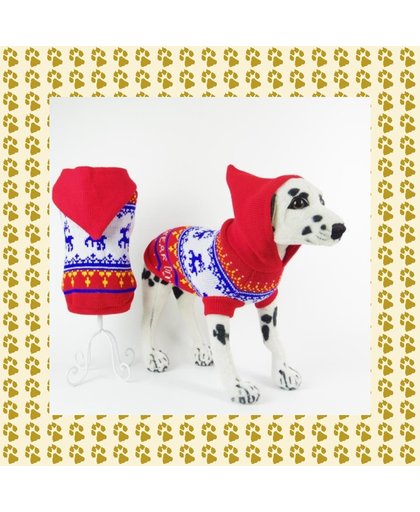 Winter, warme trui met muts voor uw hond