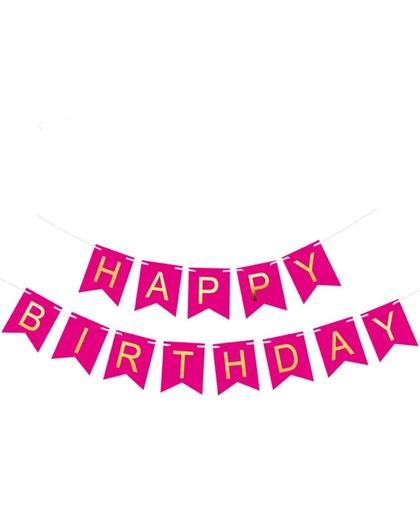 Happy Birthday slinger - verjaardag donkerroze