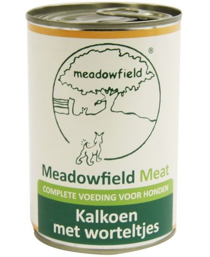 Meadowfield meat blik kalkoen / worteltjes hondenvoer 400 gr
