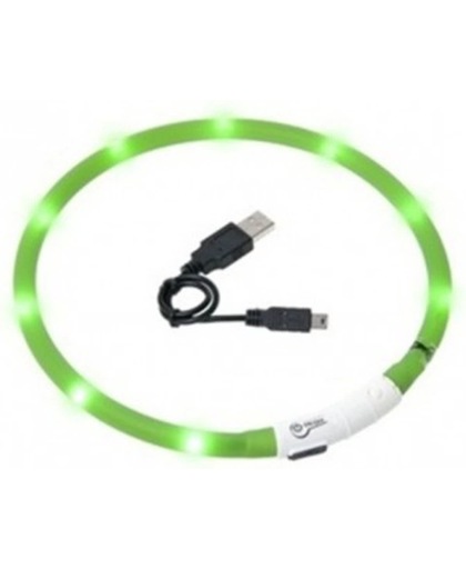 LED honden halsband - groen - inkortbaar 20 tot 70 CM - oplaadbaar - ABC-LED huismerk