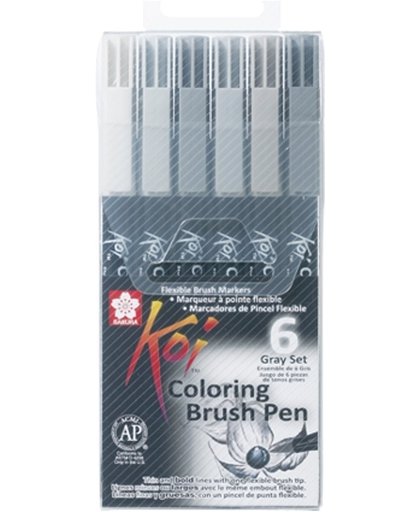 Koi Coloring Brush Pen 6 grijstinten