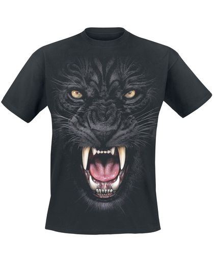 Spiral Tribal Panther T-shirt zwart