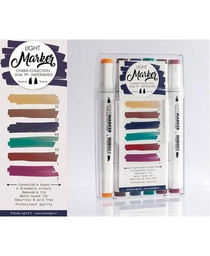 Charm - Box 6 water based dual tip markers bright