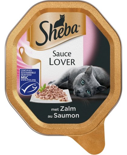 Sheba Sauce Lovers - Zalm - Aluminium Kuipjes - Kattenvoer - 22 x 85 gr
