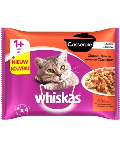 Whiskas - Casserole Adult Selection - 4 smaken - Kip/Rund/Lam/Gevogelte
