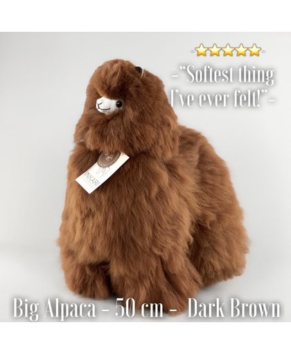 Grote Alpaca knuffel - Bruin - 50 cm - Handgemaakt - Allergie-vrij