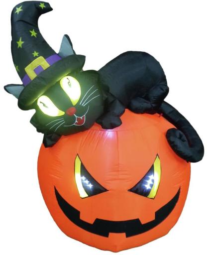 Opblaasbaar Halloween Figuur Hekskat Pompoen 150cm