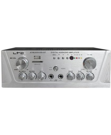 LTC Audio Atm2000usb-bt stereo versterker met karaoke, usb/sd/mp3