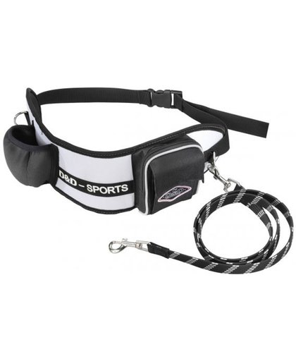 D&d hondenriem sports walker reflecterend kleine / middelgrote hond wit / zwart 110 cm
