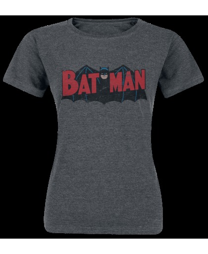 Batman Authentic Logo Girls shirt donkergrijs gemêleerd