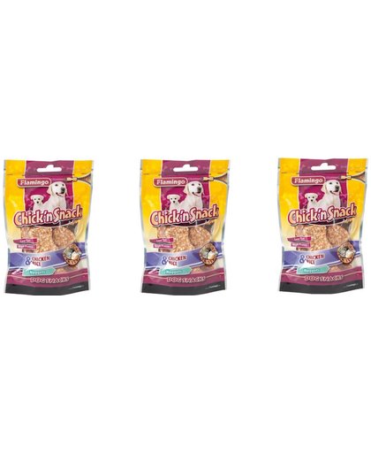 Chick'n snack cooked rice bone 3 x 85gr