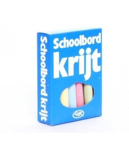 Zuid hollands krijt Schoolbordkrijt gekleurd per 12 stuks