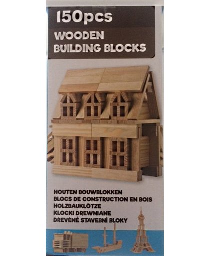 Houten Bouwblokken | 150 Houten Speelgoedblokken | Objecten Zelf Maken met Houten Bouwstenen
