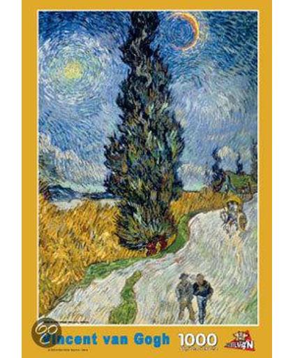 Van Gogh: Landweg in de Provence bij Nacht