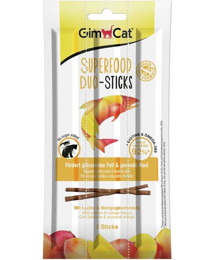 GimCat Superfood DuoSticks Zalm & Mango - Kat - Snack - 3 sticks