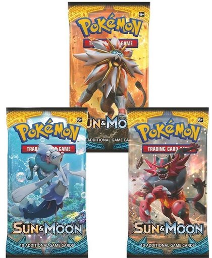 3 Pakjes Pokemon Kaarten Sun & Moon Booster