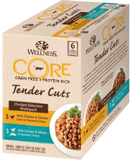 Wellness Core Tender Cuts Chicken Selection Kip 6x85 g