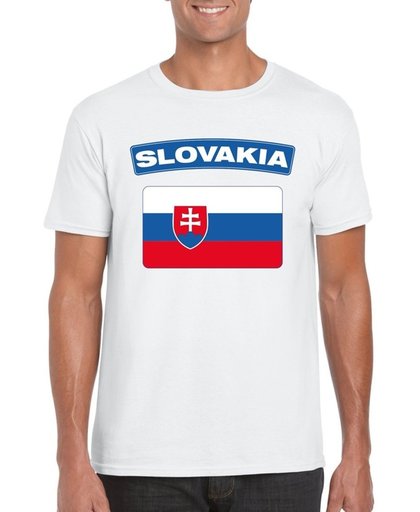 Slowakije t-shirt met Slowaakse vlag wit heren L