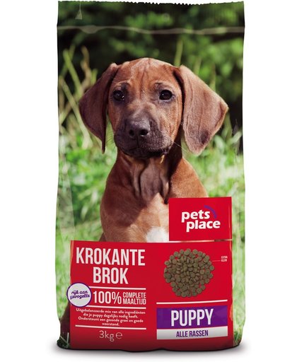 Pets Place Puppy Krokante Brokken Gevogelte&Vlees 3 kg