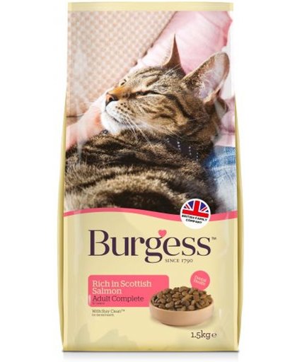 Burgess cat adult rijk aan schotse zalm kattenvoer 1,5 kg
