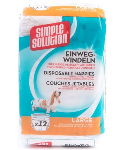 Simple Solution Wegwerp Honden Luier - LARGE 12 ST 45-57 CM