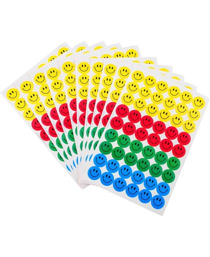 540x Smiley Stickers - 10 vel beloningstickers - Vrolijke gezichtjes