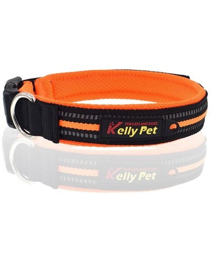 KELLYPET hondenhalsband met reflectie maat M: Oranje
