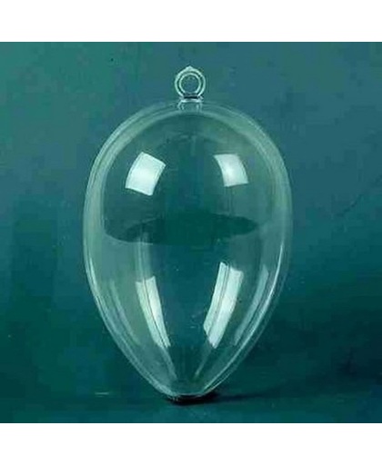 Plastic ei [ Perspex ] transparant 10 cm tweedelig, 10 STUKS