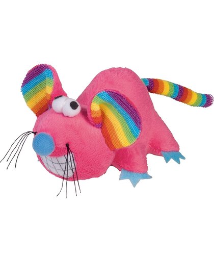 Nobby Pluche muis met kattenkruid - Roze - 14 cm
