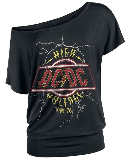 AC/DC High Voltage Tour &apos;76 Girls shirt zwart