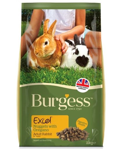 Burgess excel rabbit adult oregano konijnenvoer 2 kg