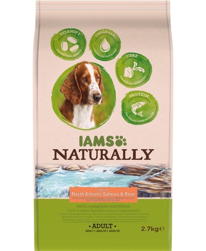 Iams Naturally Dog Adult Zalm&Rijst 2.7 kg
