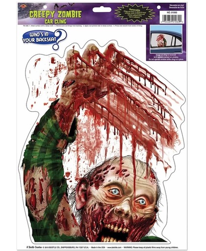 Halloween - Halloween raamsticker zombie met bloed