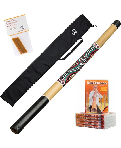 Starterspakket Australian Treasures Bamboe Didgeridoo (natural) + Bag + DvD + Wax