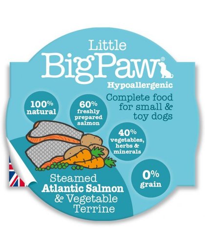 Little big paw gestoomde atlantische zalm / groenten hondenvoer 85 gr
